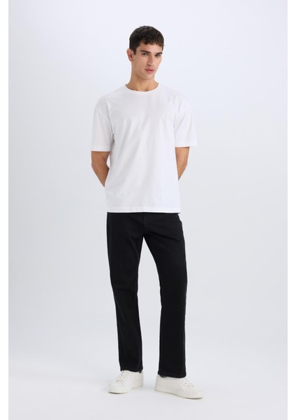Diago Comfort Fit Rahat Kalıp Yüksek Bel Geniş Paça Siyah Jean Pantolon D9828AX25SP