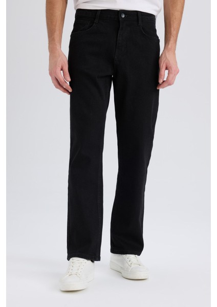Diago Comfort Fit Rahat Kalıp Yüksek Bel Geniş Paça Siyah Jean Pantolon D9828AX25SP fırsatları