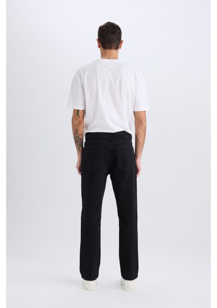 Diago Comfort Fit Rahat Kalıp Yüksek Bel Geniş Paça Siyah Jean Pantolon D9828AX25SP