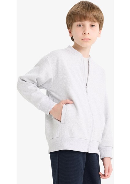 Erkek Çocuk Kolej Yaka Bomber Hırka D2803A825AU