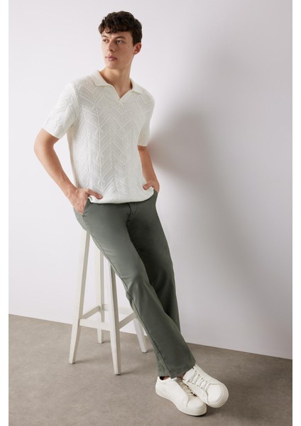 Regular Fit Normal Kesim Yazlık Düz Paça Chino Kanvas Pantolon D7349AX25SP