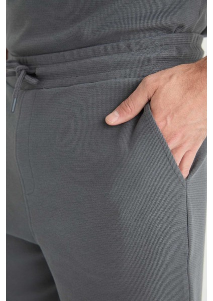 Regular Fit Dokulu Beli Bağcıklı Şort E2588AX25SM