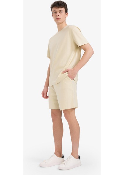 %100 Pamuk Relax Fit Twill Dokulu Cepli Şort E2590AX25SM fırsatları