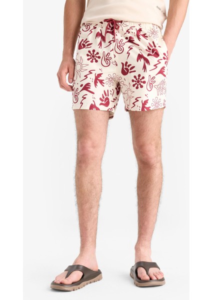 Desenli File Astarlı Kısa Boy Deniz Şortu E1028AX25HS fırsatları