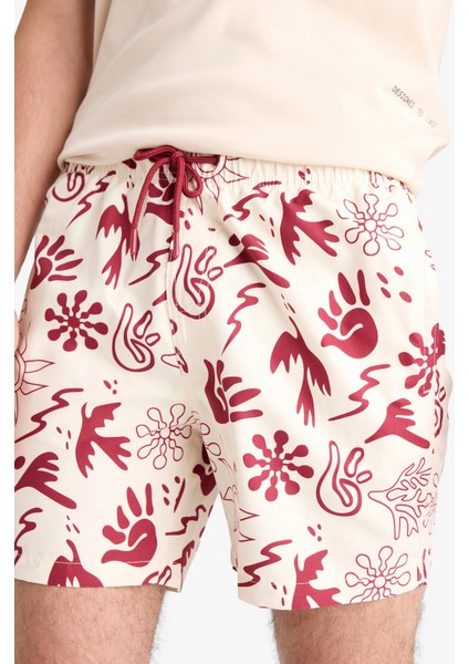 Desenli File Astarlı Kısa Boy Deniz Şortu E1028AX25HS indirimleri