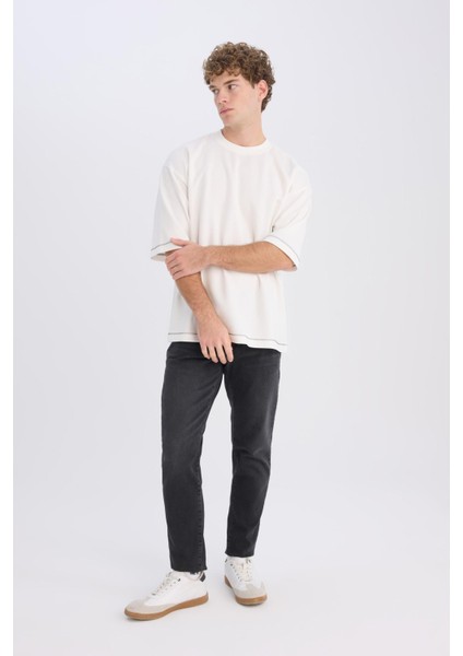 Slim Tapered Fit Dar Kalıp Normal Bel Daralan Paça Jean Pantolon D8748AX25SP fırsatları