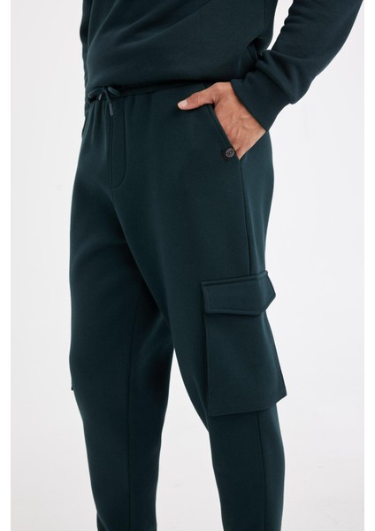 Regular Fit Jogger Eşofman Altı Kargo Cepli Basic Düz Beli Bağcıklı Lastikli Paça Y5533AZ24AU