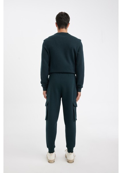 Regular Fit Jogger Eşofman Altı Kargo Cepli Basic Düz Beli Bağcıklı Lastikli Paça Y5533AZ24AU