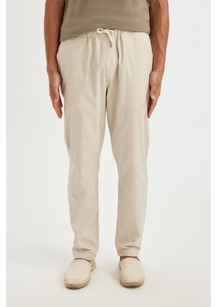 %100 Pamuk Yazlık Jogger Pantolon Dar Paça Beli Bağcıklı Lastikli Cepli Z6475AZ24AU fırsatları