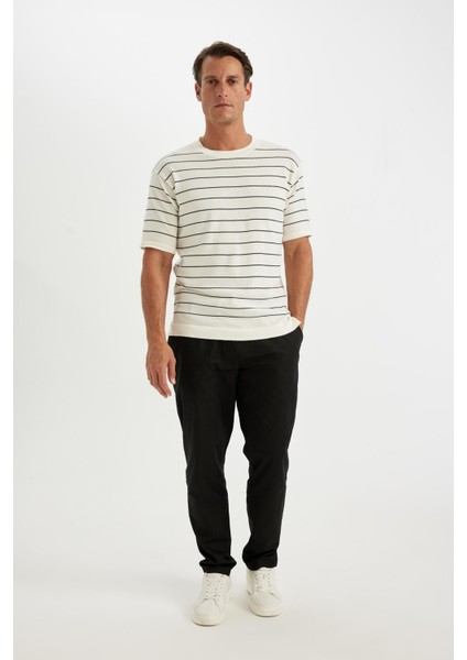 %100 Pamuk Yazlık Jogger Pantolon Dar Paça Beli Bağcıklı Lastikli Cepli Z6475AZ24AU