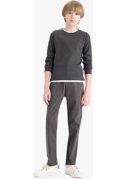 Erkek Çocuk Düz Paça Gabardin Okul Pantolonu U3254A625AU fırsatları