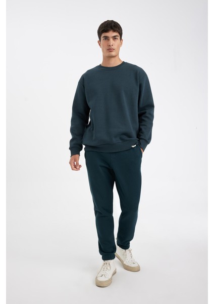 Relax Fit Kalın Jogger Eşofman Altı Basic Düz Beli Bağcıklı Lastikli Paça Cepli U7438AZ24AU fırsatları