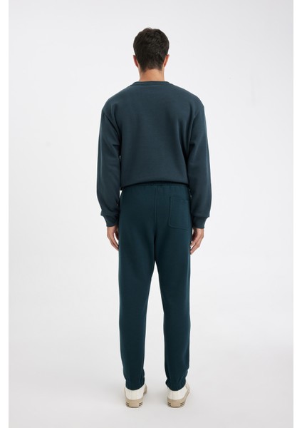 Relax Fit Kalın Jogger Eşofman Altı Basic Düz Beli Bağcıklı Lastikli Paça Cepli U7438AZ24AU