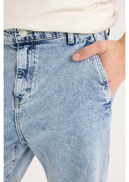 %100 Pamuk Relaxed Slouchy Fit Rahat Kesim Geniş Paça Jean Yıkamalı Pantolon E4733AX25SP indirimleri