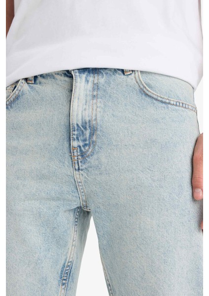 %100 Pamuk 90's Slim Fit Dar Kalıp Yüksek Bel Dar Paça Jean Yıkamalı Pantolon F3903AX25SM indirimleri