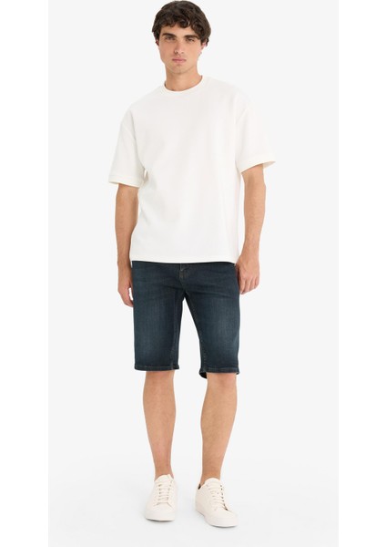 Slim Fit Dar Kesim Jean Bermuda Şort F4221AX25SM fiyatları