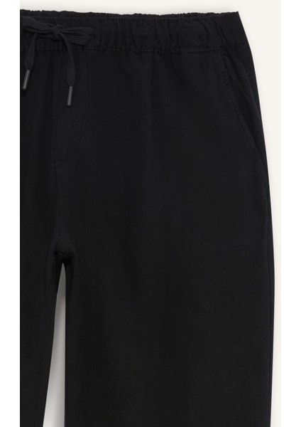 Yazlık Viskon Jogger Pantolon Regular Fit Normal Kesim Keten Karışımlı Düz Paça Cepli B4867AX24SP