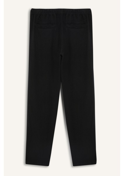 Yazlık Viskon Jogger Pantolon Regular Fit Normal Kesim Keten Karışımlı Düz Paça Cepli B4867AX24SP
