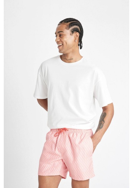 Desenli File Astarlı Kısa Boy Deniz Şortu B7442AX24HS modelleri