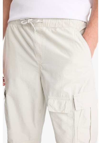 %100 Pamuk Bol Rahat Kesim Wide Leg Kargo Cepli Geniş Paça Yazlık Pantolon E6983AX25SP