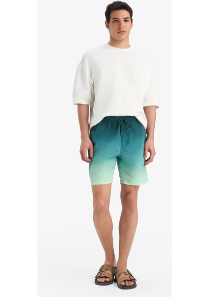 Regular Fit Degrade Baskılı File Astarlı Diz Üstü Deniz Şortu Z6873AZ25HS