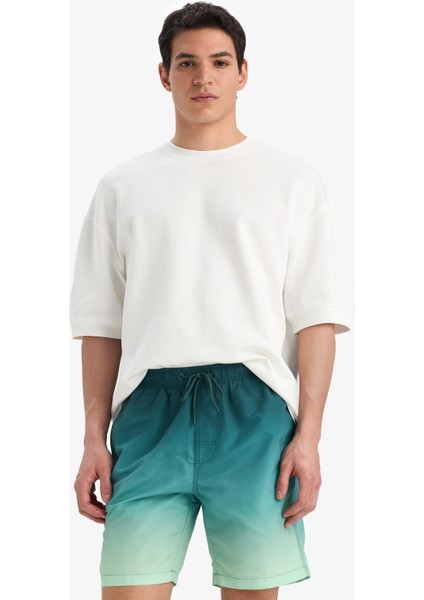 Regular Fit Degrade Baskılı File Astarlı Diz Üstü Deniz Şortu Z6873AZ25HS modelleri