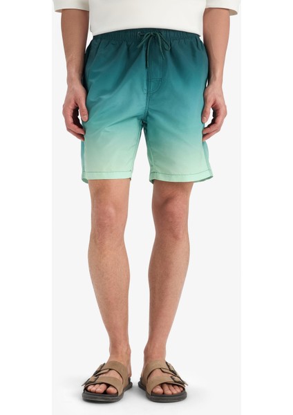 Regular Fit Degrade Baskılı File Astarlı Diz Üstü Deniz Şortu Z6873AZ25HS fırsatları