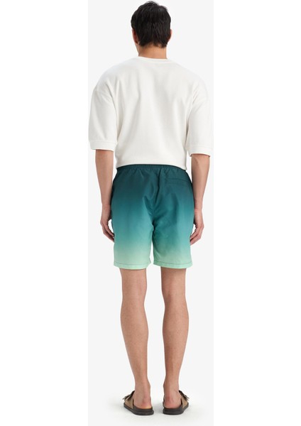 Regular Fit Degrade Baskılı File Astarlı Diz Üstü Deniz Şortu Z6873AZ25HS