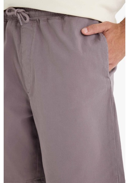Baggy Fit Beli Bağcıklı Bermuda Şort E1047AX25SM indirimleri