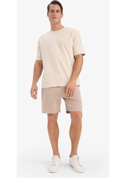 Erkek Beli Bağcıklı Cepli Basic Düz Şort E2616AX25SM