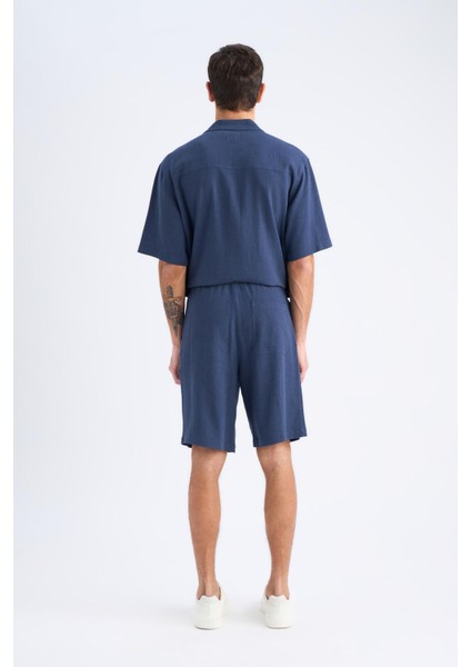 Relax Fit Yazlık Keten Karışımlı Şort D8835AX25SM
