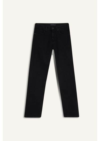 Sergio Regular Fit Normal Kalıp Normal Bel Boru Paça Siyah Jean Pantolon V0793AZ24WN