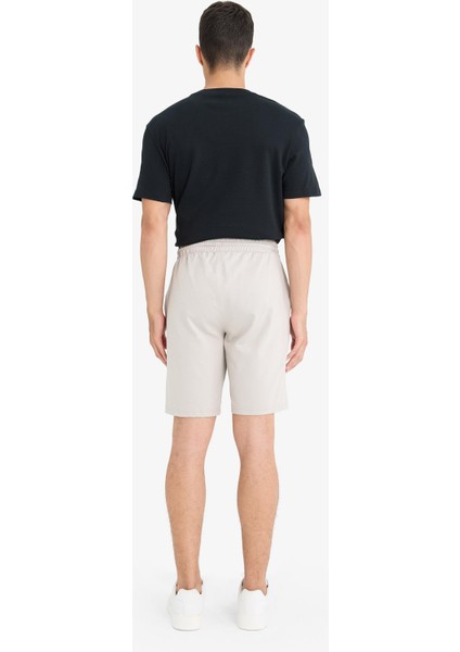 Slim Fit Dar Kesim Cepli Pamuklu Basic Düz Bermuda Şort W1105AZ25SP