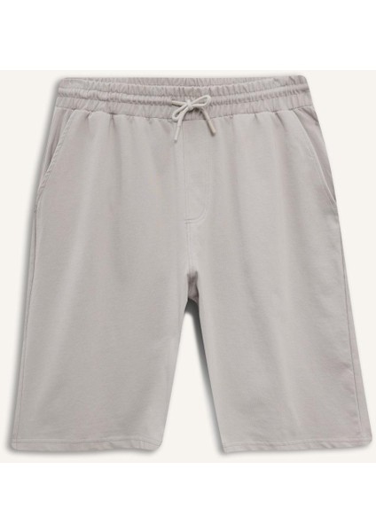 Slim Fit Dar Kesim Cepli Pamuklu Basic Düz Bermuda Şort W1105AZ25SP