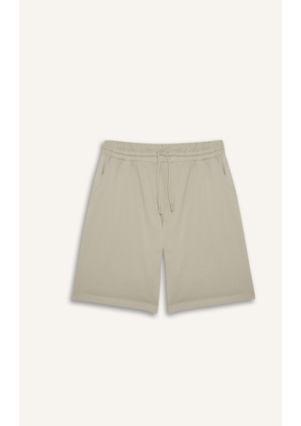 Slim Fit Dar Kesim Cepli Pamuklu Basic Düz Bermuda Şort W1105AZ25SP
