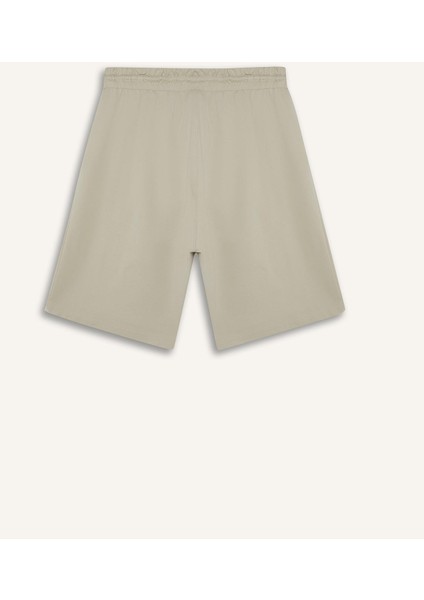 Slim Fit Dar Kesim Cepli Pamuklu Basic Düz Bermuda Şort W1105AZ25SP