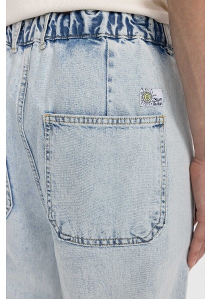%100 Pamuk Relaxed Slouchy Fit Rahat Kesim Havuç Kalıp Normal Bel Daralan Paça Jean Pantolon B8321AX24SM