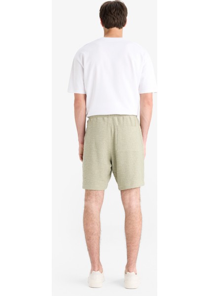 Relax Fit Beli Bağcıklı Bermuda Şort E1236AX25SM