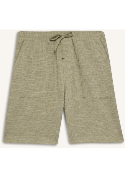 Relax Fit Beli Bağcıklı Bermuda Şort E1236AX25SM