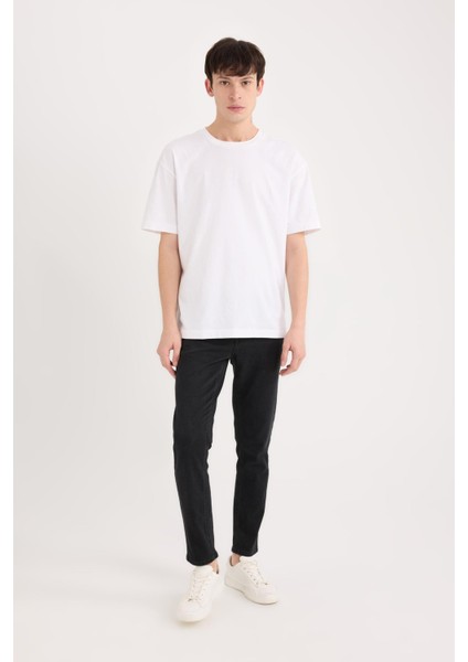 Carlo Skinny Fit Ekstra Dar Kalıp Normal Bel Ekstra Dar Paça Siyah Jean Pantolon S2285AZ24AU