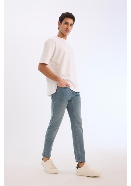 Slim Tapered Fit Dar Kalıp Normal Bel Daralan Paça Jean Pantolon E7108AX25SP indirimleri