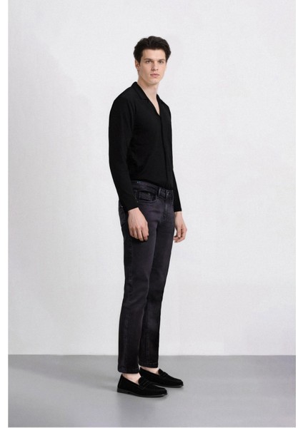 Carlo Skinny Fit Ekstra Dar Kalıp Normal Bel Ekstra Dar Paça Siyah Jean Pantolon S2285AZ25SP modelleri