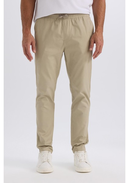 %100 Pamuk Yazlık Jogger Chino Pantolon Beli Bağcıklı Cepli Düz Paça Z9933AZ25SP fırsatları