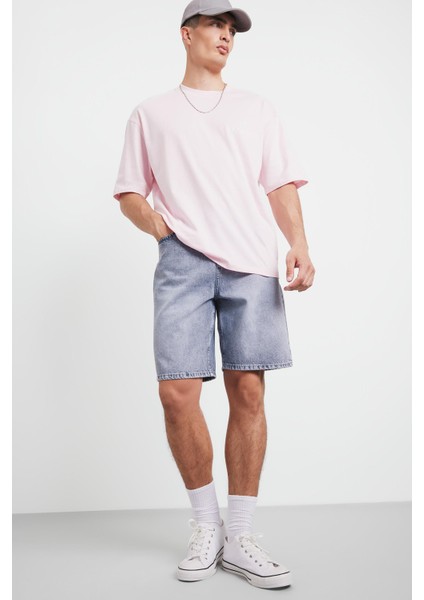 %100 Pamuk Straight Fit Jean Bermuda Şort F5540AX25SM