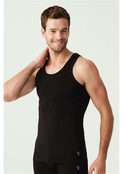 Lisanslı %95 Pamuklu Erkek Atlet 2'li Kutulu Paket / Siyah