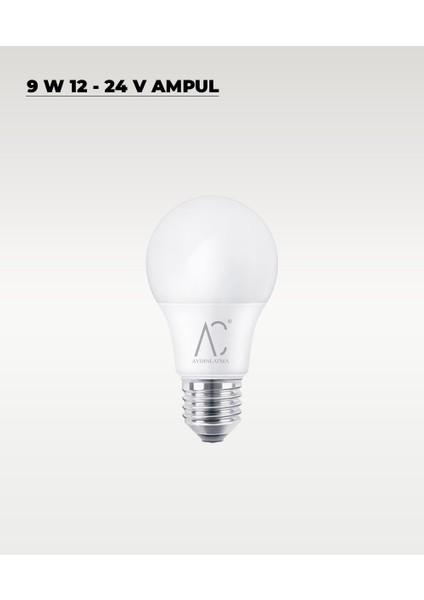 9W 12-24V Ampul 6500K - Beyaz Işık - E-27 Duy - 10 Adet modelleri