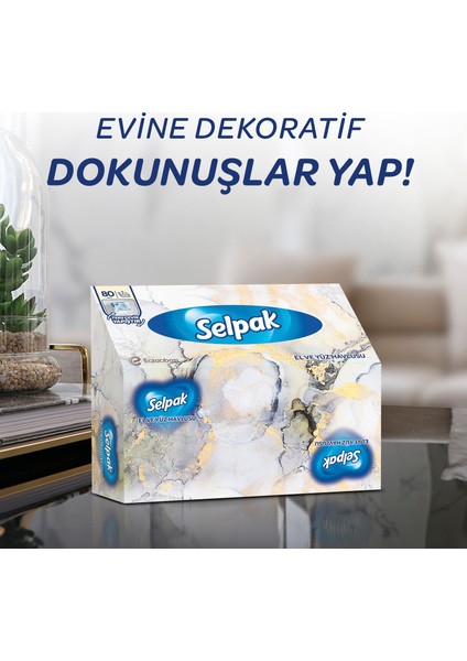 El ve Yüz Havlusu Kutulu Mermer Desen 5*80 Yaprak indirimleri