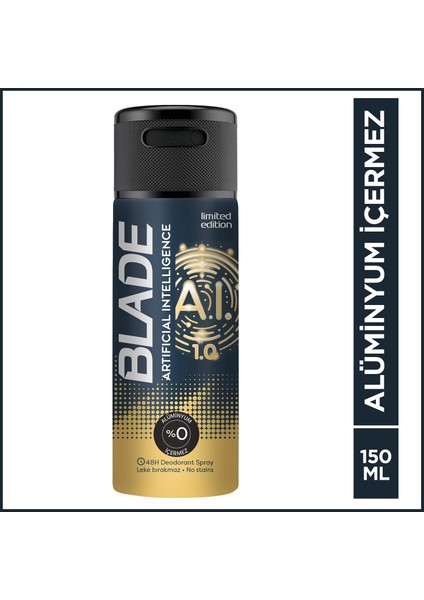Artificial Intelligence 1.0 Erkek Deodorant 150 Ml Hızlı Kurur, Leke Bırakmaz