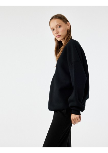 Uzun Kollu Bisiklet Yaka Oversize Pamuklu 2'li Sweatshirt Seti fiyatları