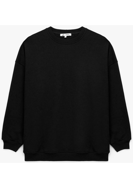 Uzun Kollu Bisiklet Yaka Oversize Pamuklu 2'li Sweatshirt Seti